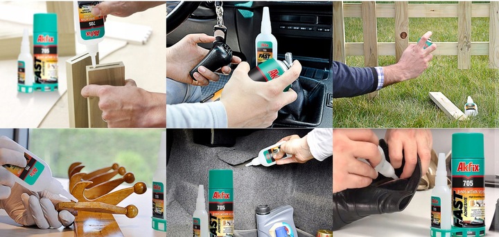 Klej Cyjanoakrylowy z Aktywatorem AKFIX 705 Zestaw 65g + 200ml UNIWERSALNY