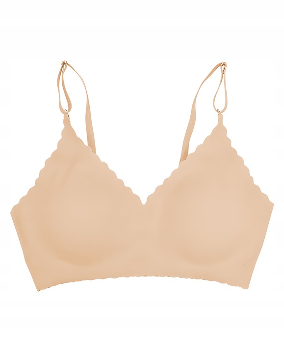 BIUSTONOSZ BEZSZWOWY Stanik Bez Zapięcia Haftek na Prezent Niewidoczny Beż