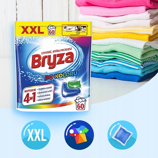 Bryza 4w1 Kapsułki do prania kolorów 60 szt