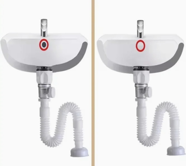 ZESTAW: SYFON UMYWALKOWY DO UMYWALKI + KOREK KLIK-KLAK BEZ PRZELEWU ZŁOTY