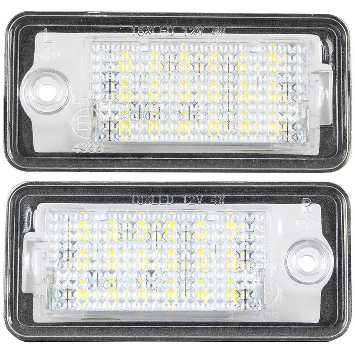 LAMPKI TABLICY REJESTRACYJNEJ LED DO AUDI A3 8P A4 B6 B7 A6 C6 A8