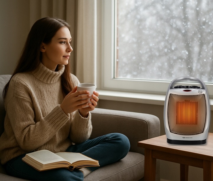 TERMOWENTYLATOR FARELKA GRZEJNIK ELEKTRYCZNY CERAMICZNY Z TERMOSTATEM