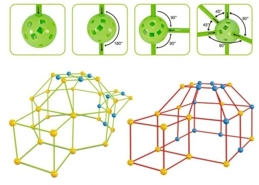 Klocki Konstrukcyjne Słomki Patyczki Zestaw do Budowania Bazy Namiotu