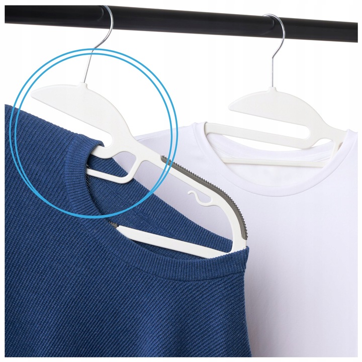 WIESZAKI NA UBRANIA PLASTIKOWE ANTYPOŚLIZGOWE WIESZAKI DO SZAF X20