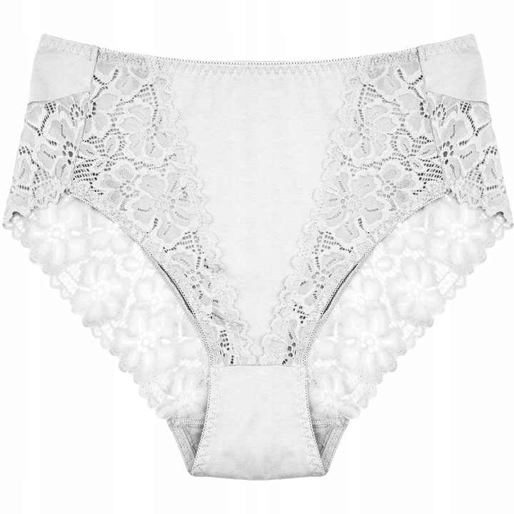 Majtki Damskie Bawełniane Koronkowe Wysoki Stan Wygodne Kobiece 4-PAK XXL