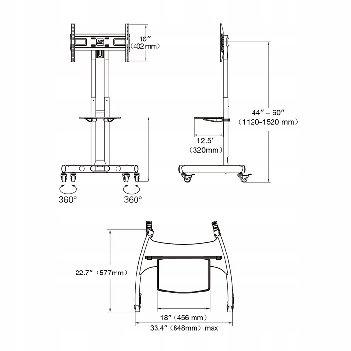 Mobilny STOJAK TV Stand do Telewizora LCD 32-70' B
