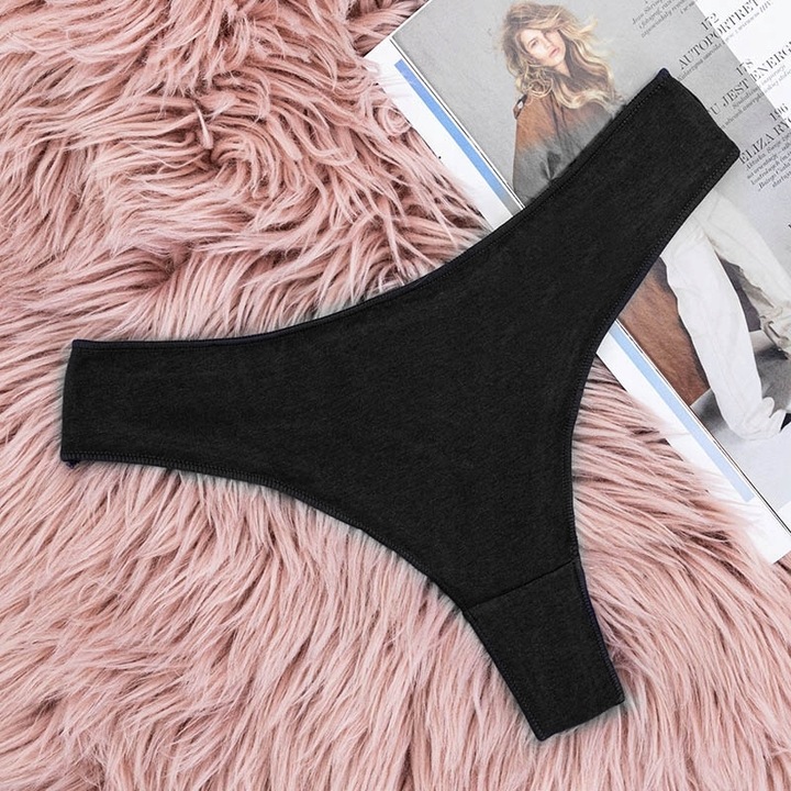 5x GŁADKIE STRINGI BEZSZWOWE BAWEŁNIANE MAJTKI M/L