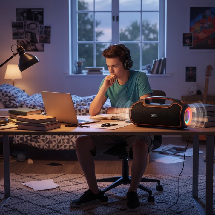 Głośnik Bezprzewodowy TONSIL BEAT 120W LED TWS Bluetooth AUX USB BT