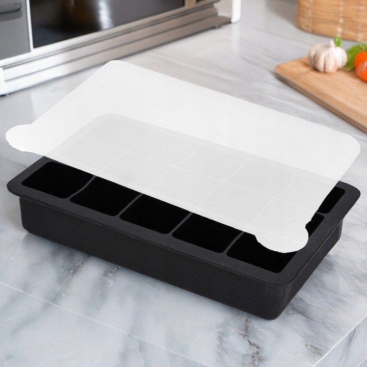 6x Foremki do lodu silikonowe forma do 15 kostek lodu z pokrywką