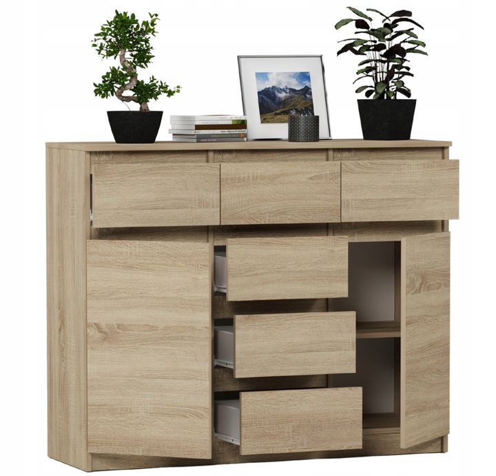 KOMODA 98CM SZAFKA 6 SZUFLAD SONOMA S62D