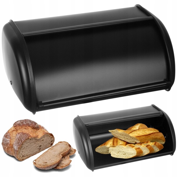 CHLEBAK CZARNY POJEMNIK NA PIECZYWO CHLEB BUŁKI METALOWY