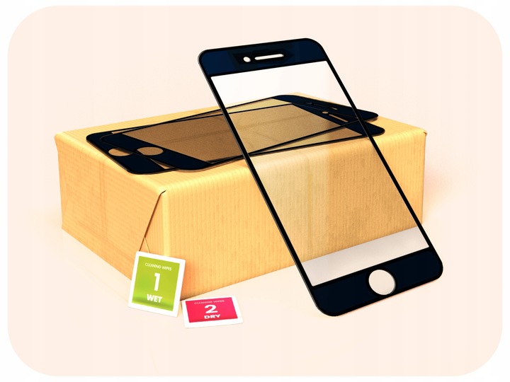 3-pak SZKŁO HARTOWANE DO iPhone SE 2020 / SE 2022 / 7 / 8 na cały ekran 9H