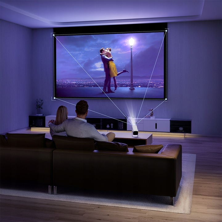 PROJEKTOR RZUTNIK PRZENOŚNY SMART MINI Android 12 TV WiFi BT +HDMI +ETUI