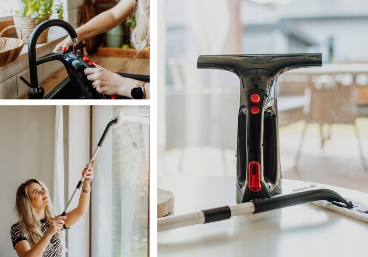 MYJKA DO OKIEN SZYB AKUMULATOROWA TELESKOP WYSOKIE OKNA + 1L PŁYNU DO