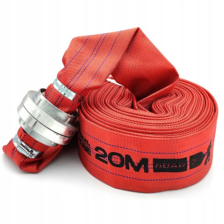 WĄŻ STRAŻACKI PARCIANY DO WODY SZAMBA 2 CALE 20M Z SZYBKOZŁĄCZAMI DO