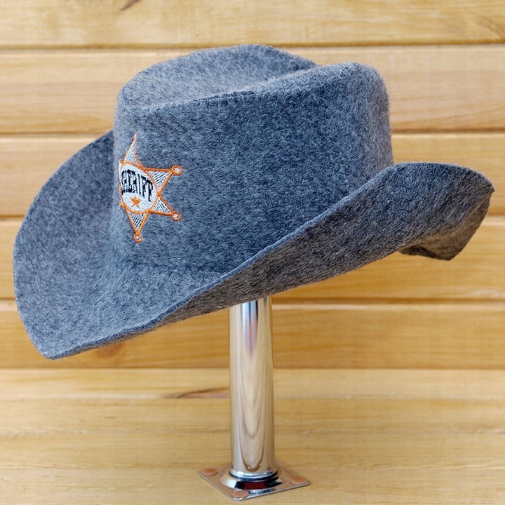 SAUNA CZAPKA DO SAUNY SZARA - KAPELUSZ SHERIFF