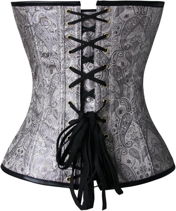 Gorset Steampunk Gothic Bustier +STRINGI SEKSOWNY WYSZCZUPLAJĄCY