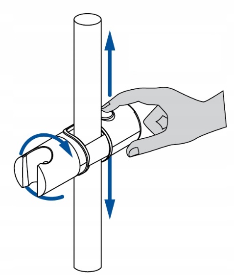 UCHWYT DO SŁUCHAWKI PRYSZNICOWEJ UNI NA DRĄŻEK FI 22,23,24,25 MM CHROM
