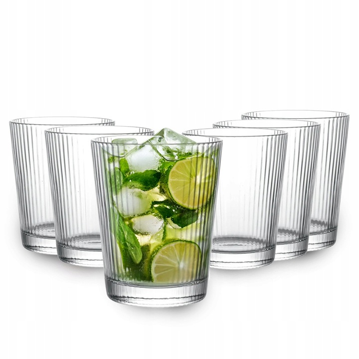 Szklanki do napojów wody soku ryflowane Altom Design Selena 300 ml 6 sztuk