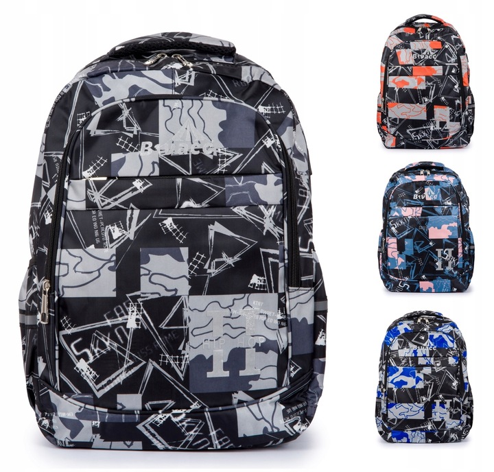Tornister szkolny plecak młodzieżowy we wzory Duży 24L 3 kolory Klasa 4-8