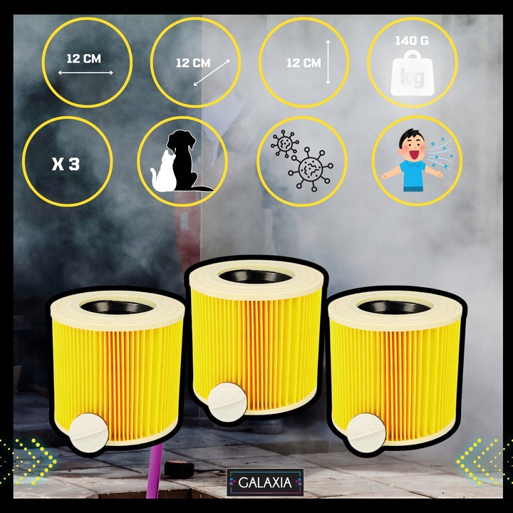 3x FILTR DO ODKURZACZA KARCHER WD3 Filtry 3 SZT WD 3 MV3 WD2 SE4001