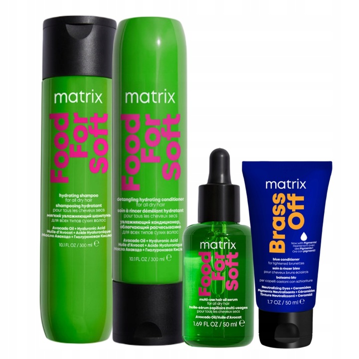 Matrix Food For Soft: szampon, odżywka, olejek do włosów suchych + GRATIS