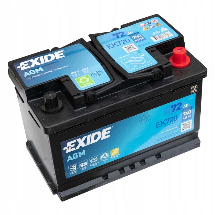 AKUMULATOR SAMOCHODOWY EXIDE START-STOP AGM 70AH 760A EK700 EK720