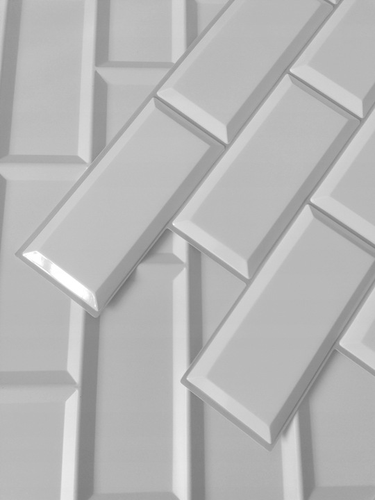 Ścienne Panele KAFELKI Białe 3D płytki ścienne panel kafelki PCV GREY SEAM