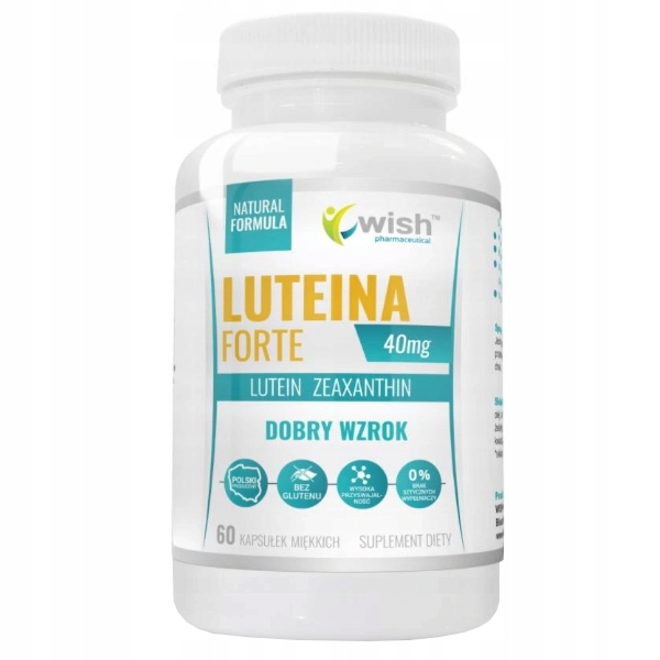 WISH LUTEINA FORTE NA WZROK OCZY BEZ GLUTENU 40 mg 60 kaps + PILL BOX