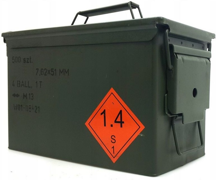 SKRZYNKA SKRZYNIA METALOWA PO AMUNICJI WOJSKOWA M2A1 NATO JAK NOWA