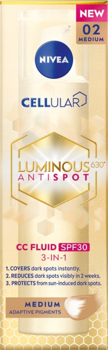 NIVEA LUMINOUS Krem CC fluid na przebarwienia z filtrem SPF30 - średni 40ml