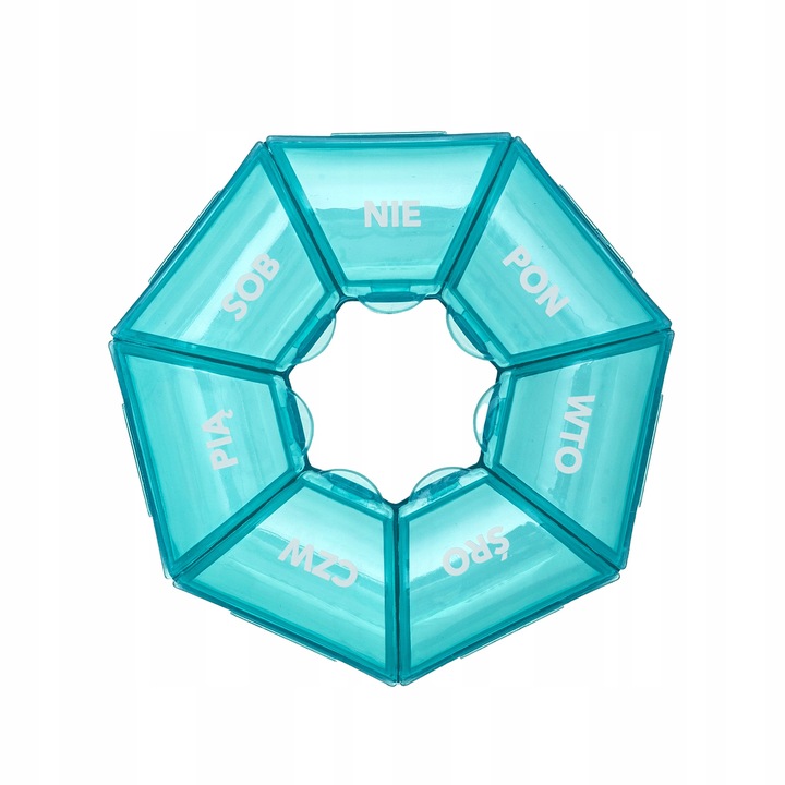 POJEMNIK ORGANIZER KASETKA PUDEŁKO NA LEKI 7 DNI VITAMMY PILLA ROUND 7x1