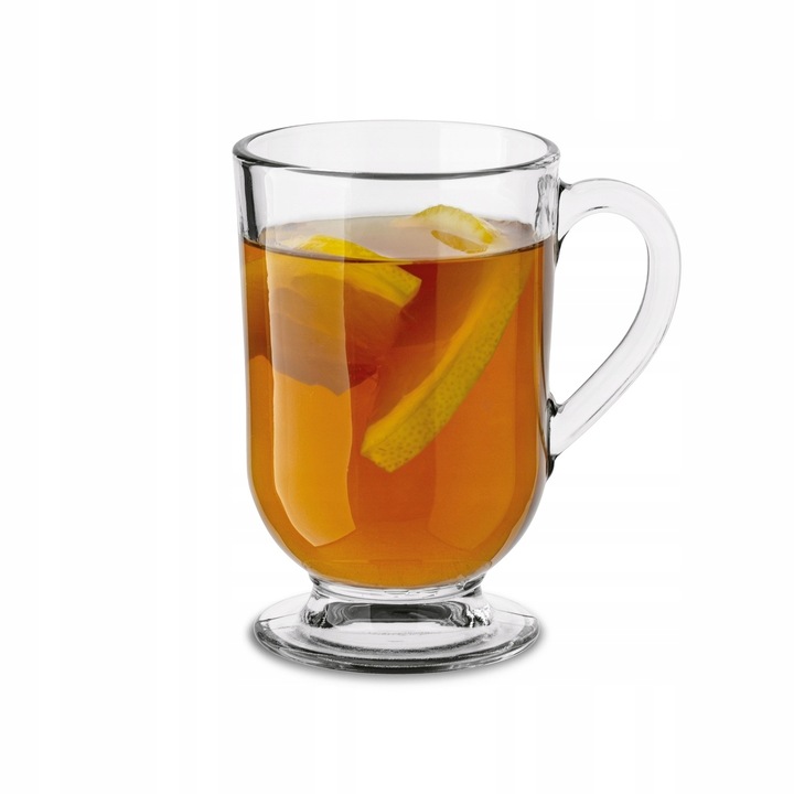 SZKLANKI do KAWY KUBEK z Uchem WYSOKIE Szklane Tadar Latte Mocha 6x300 ml