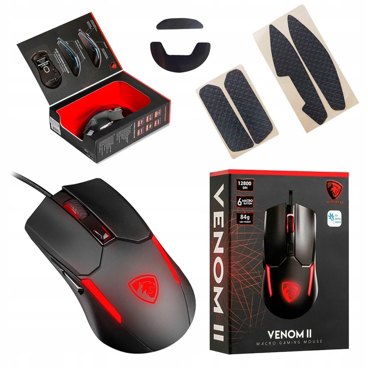 PANTHERISE VENOM II MYSZ GAMING RGB MINECRAFT 12400DPI Graczy 20mln Klików