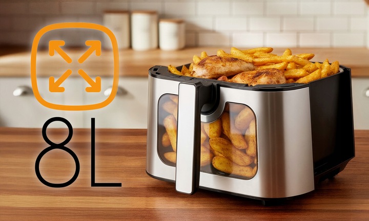 FRYTKOWNICA BEZTŁUSZCZOWA AIR FRYER 8L DUŻA FRYTOWNICA 2000W 14