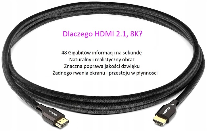 Kabel HDMI 2.1 8K Ultra High Speed QUOTECH 1.5m