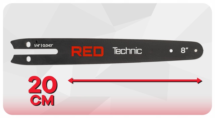 PROWADNICA DO PIŁY AKUMULATOROWEJ PILARKI 20CM 8" + 2X ŁAŃCUCH 1,4"