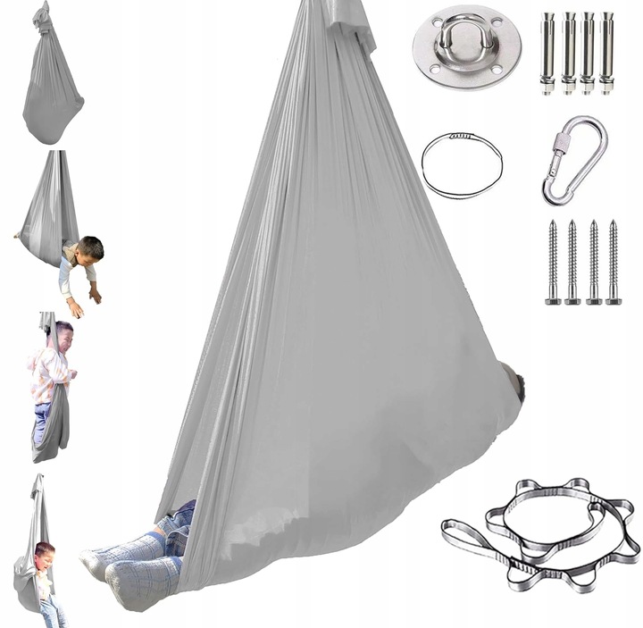 HAMAK - CHUSTA AKROBATYCZNA DLA DZIECI ,1.5*2.8M HUŚTAWKA SENSORYCZNA HAMAK