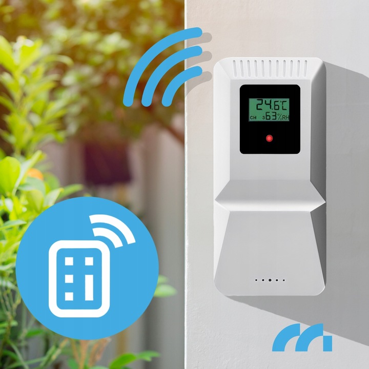 BEZPRZEWODOWA STACJA POGODY TERMOMETR HIGROMETR BAROMETR CZUJNIK