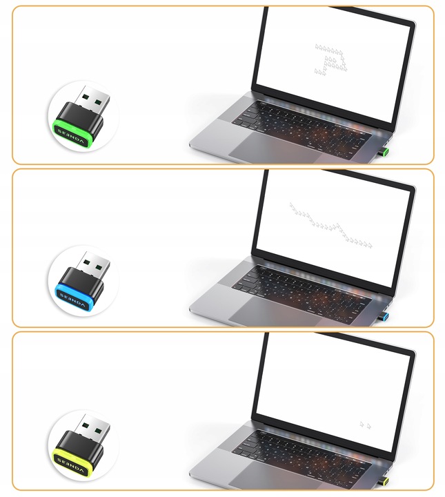 SYMULATOR MYSZKI SEENDA MOUSE JIGGLER USB PRACA ZDALNA 3 TRYBY