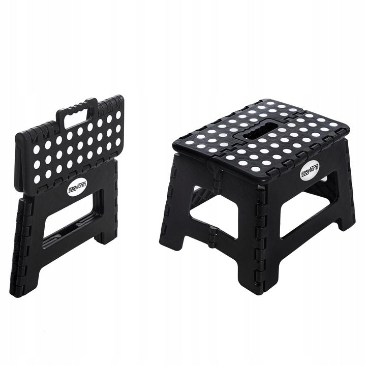Taboret składany stołek podnóżek antypoślizgowy czarny Easyform 22cm