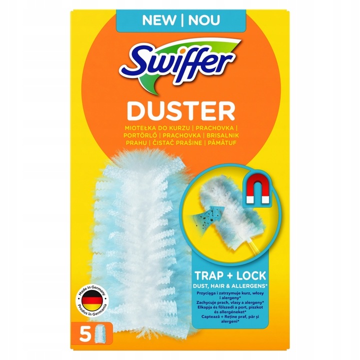 Zestaw Swiffer Duster Kit do usuwania kurzu + wkłady do miotełki 5szt