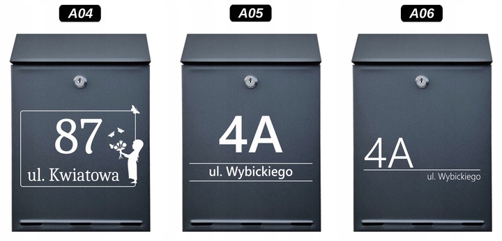 Skrzynka na listy Pocztowa A4 z Napisem, ANTRACYT, CZARNY -kolory
