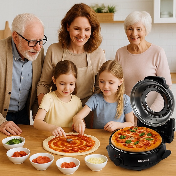 PIEC DO PIZZY MINI PIEKARNIK RIWALL RP-01 kamień 420°C 1200W 2 x