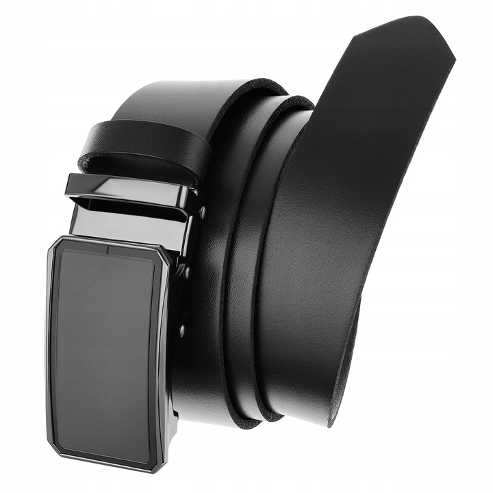 REVERSE PASEK SKÓRZANY MĘSKI DO SPODNI AUTOMAT CZARNY SKÓRA NATURALNA 105