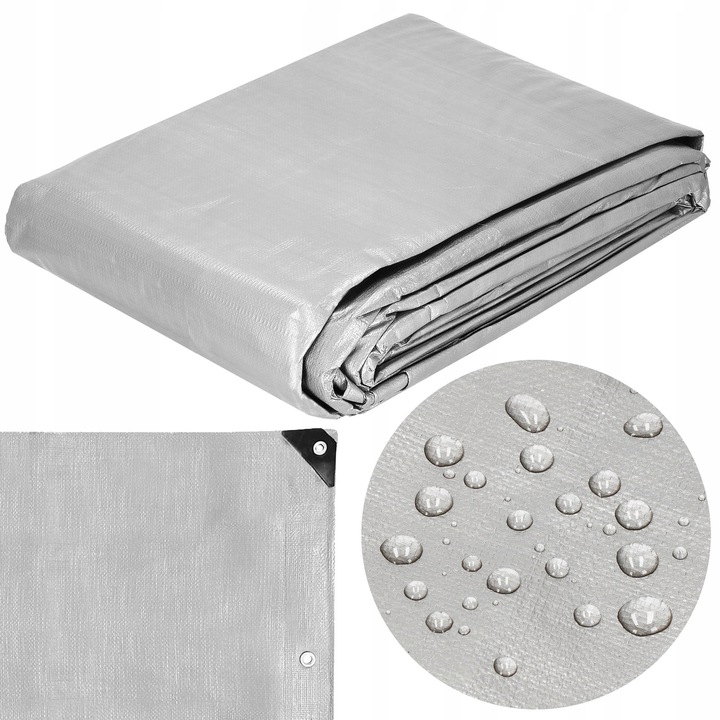 PLANDEKA PLANDEKI 4x6m SZARA WZMACNIANA 210G MOCNE OKRYCIE PŁACHTA