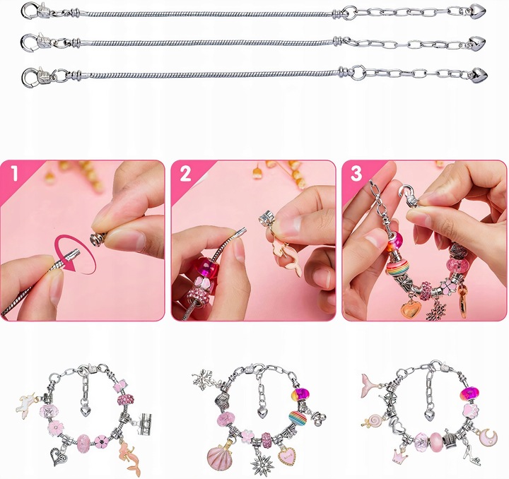 ZESTAW DO ROBIENIA BRANSOLETEK NASZYJNIKÓW PUDEŁO DO PRZECHOWYWANIA