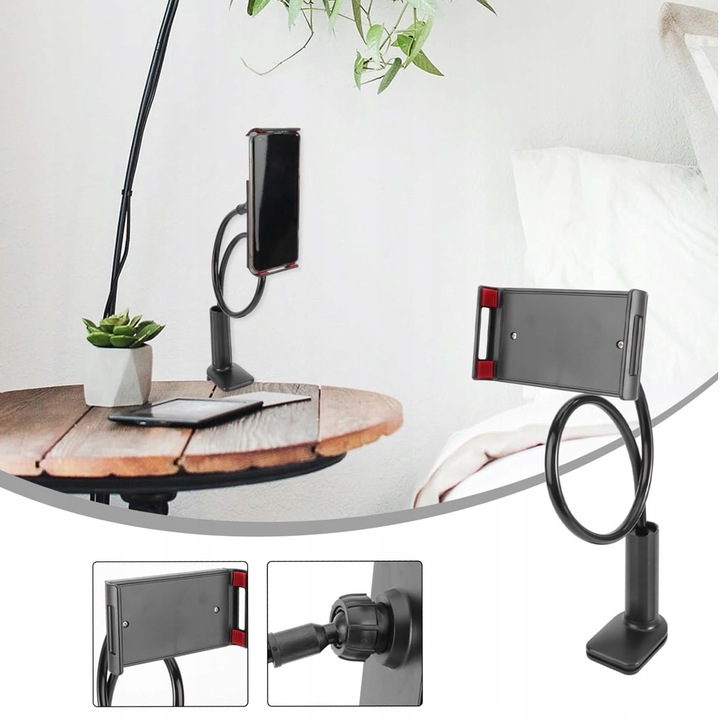 Holder For Mobile Phone Tablet With Adjustable Flexible Arm For Tablet