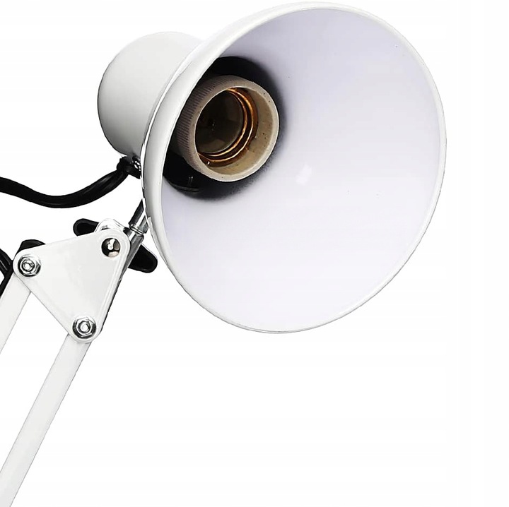 Lampka na Biurko LED Kreślarska Szkolna Regulowana E27 230V Stojąca Klips