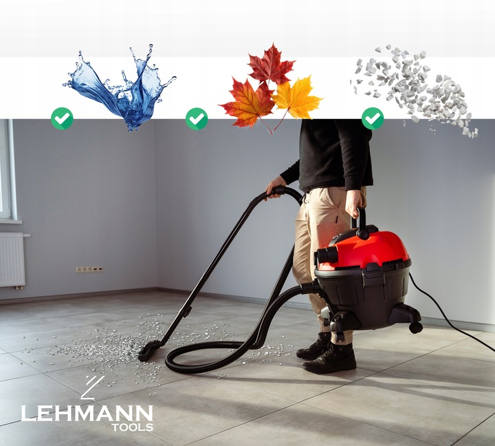 ODKURZACZ PRZEMYSŁOWY WARSZTATOWY SUCHO MORKO MOC SSĄCA + NADMUCH 25L